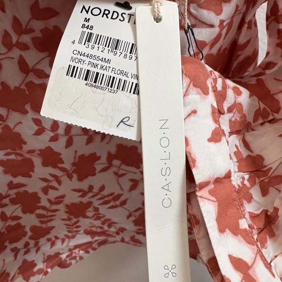 Caslon Lightweight Cotton Floral Peasant Blouse M - Picture 4 of 7